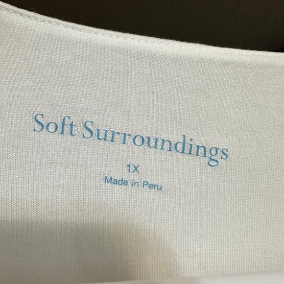 Soft Surroundings Alyssa Knit White Cotton Blend Wrap Top Size 1x - Picture 4 of 7